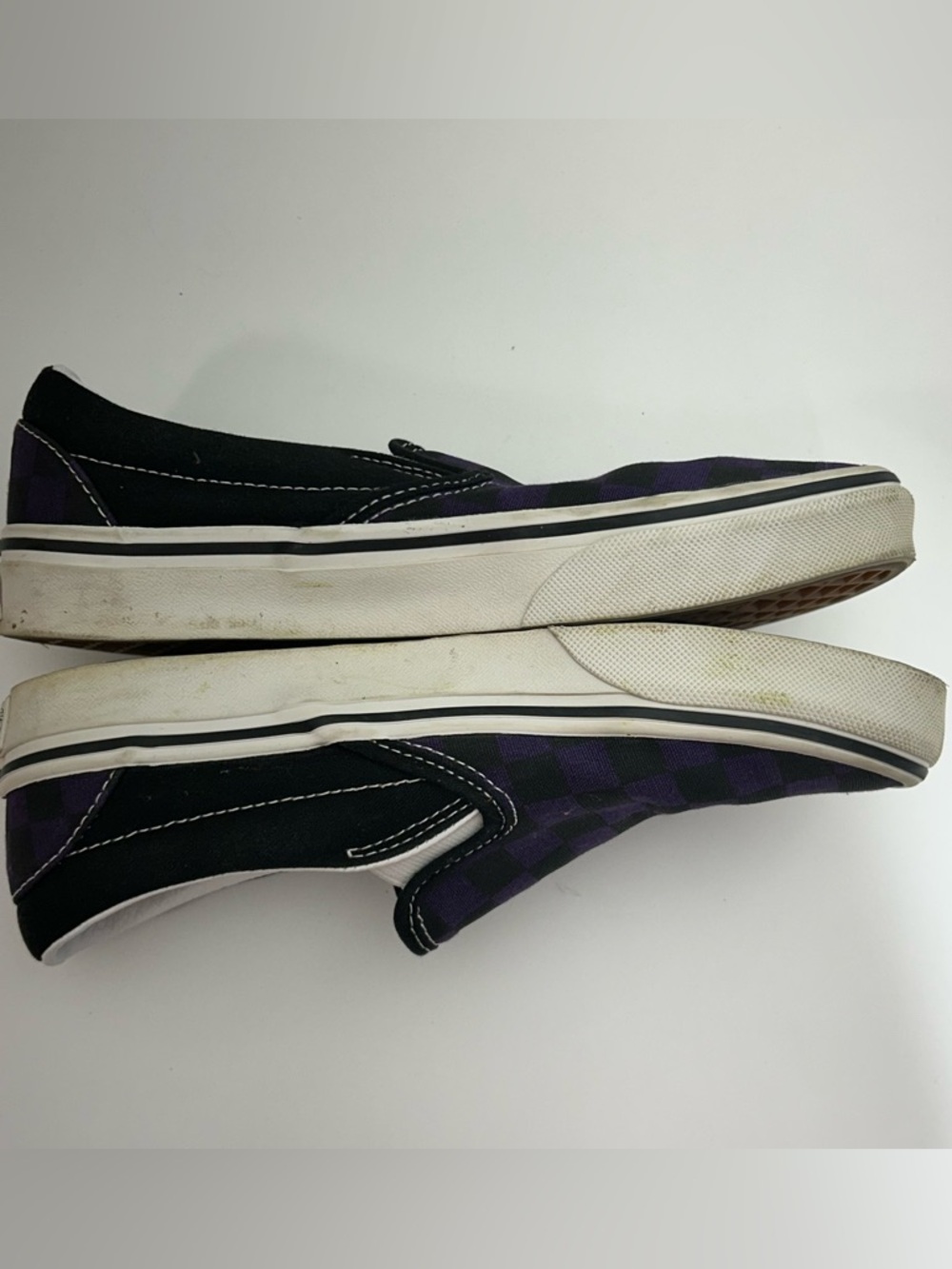 Vans Slip-On Women’s Black & Purple Checkered Sneakers Size 5.5 - Picture 5 of 9